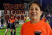 Sara Lee smiling from Cre8Football 6x4 photo